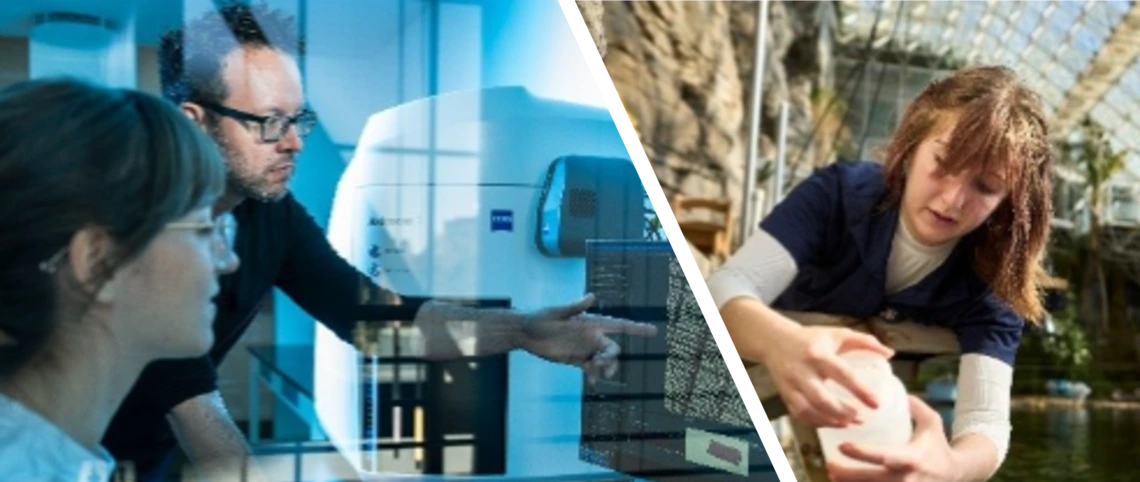 A collage image of students participating in engineering and ocean research